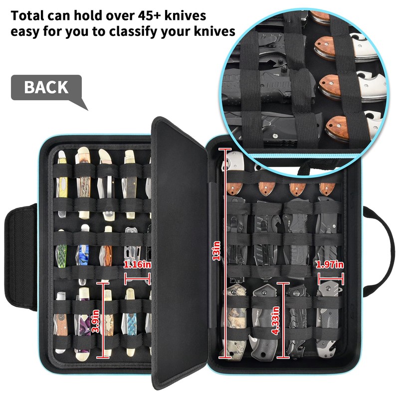 Knife Display Case for 45+ Pocket Knives, for Butterfly Knife
