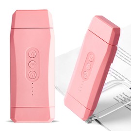 EGWASER USB Rechargeable Book Light for Reading in Bed, Portable Clip-on LED Reading Light, 3 Amber Colors & 3 Brightness Dimmable for Eye Caring, Long Lasting,for Book Lovers, Kids (500mAh Pink)