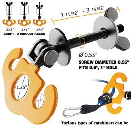 HOOJAKU Power Rack Attachments, Hooks for Squat Rack, Resistance Band Heavy Duty, Versatile Gym Equipment Attachments, for Strength Traning, Fitness, Physical Therapy(2 Pack)