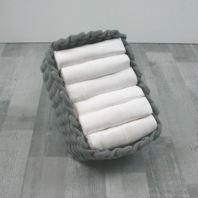 MuslinZ Premium 100% Cotton Baby Muslin Squares 70x70cms (White, Pack