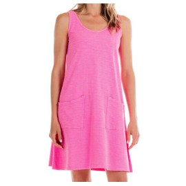FRESH PRODUCE Small Cosmos Pink $75 Pinstripe Drape Cotton Jersey Dress NWT S