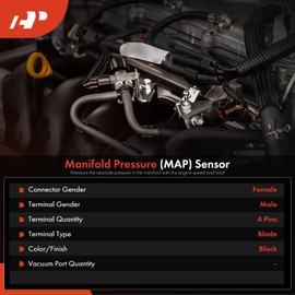 A-Premium Manifold Pressure (MAP) Sensor [4 Pins] Compatible with Mazda CX-5 2019-2023, 6 2018 2.5L, CX-9 2016-2018 2.5L