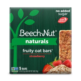 Beech-Nut Naturals Fruity Oat Bars, Stage 4, Strawberry, 5 Simple Ingredients (Pack of 6 boxes, 5 count each)
