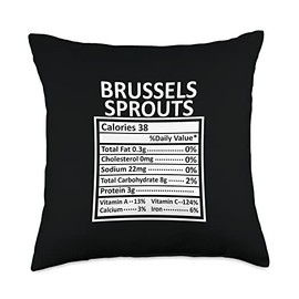 Thanksgiving Christmas Cool Brussels Sprouts Nutrition Facts Throw Pillow