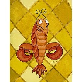 Caroline's Treasures LD6104CHF Crawfish Fleur de lis Flag Canvas, Large, Multicolor