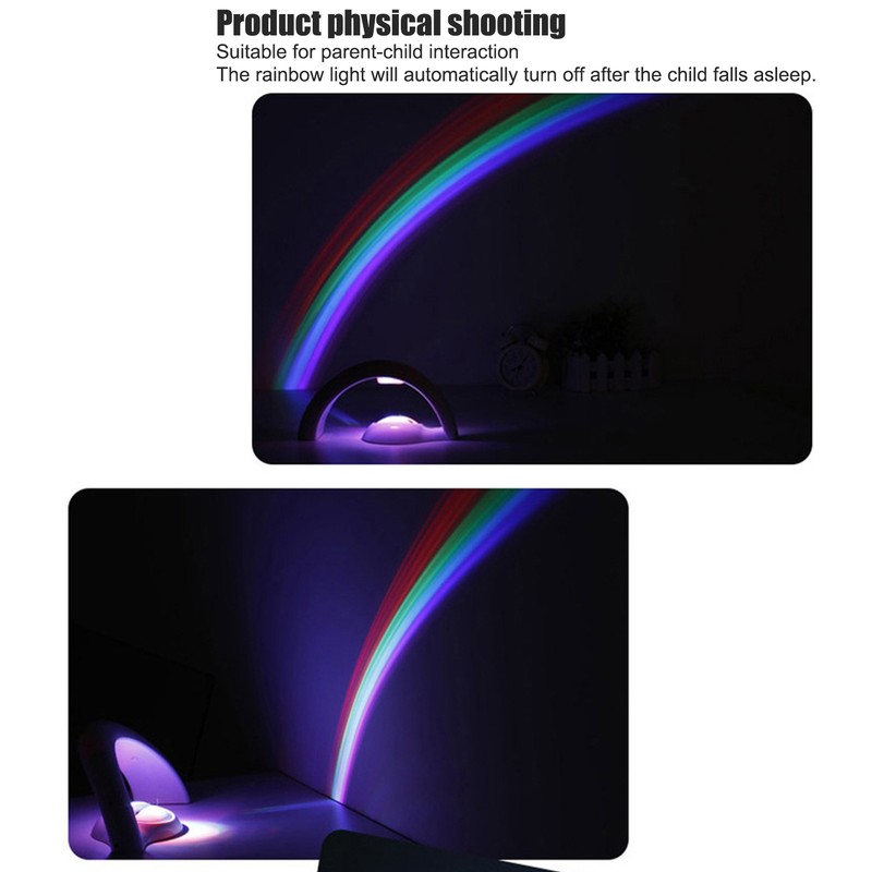 Rainbow Projection Lamp Colorful ColorChanging USB Power Supply Projector Light