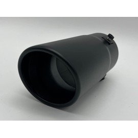 Black Stainless Steel Rolled Tip Exhaust 76mm Exit Fits 40mm - 70mm