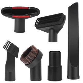 Wiseten Vacuum Cleaner Nozzles Brushes Set 6 PCS Universal Upholstery Nozzle Crevice Nozzle Mattress Nozzle Suction Brush Nozzle with 35mm to 32mm Hose Adapter Black with Shark Hoover Attachments