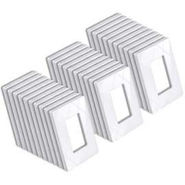 BESTTEN 30 Pack Screwless Decorator Wall Plate, USWP6 Snow White Series, Receptacle Outlet Cover, 1-Gang Light Switch Plate, H4.69” x W2.91”, Gloss