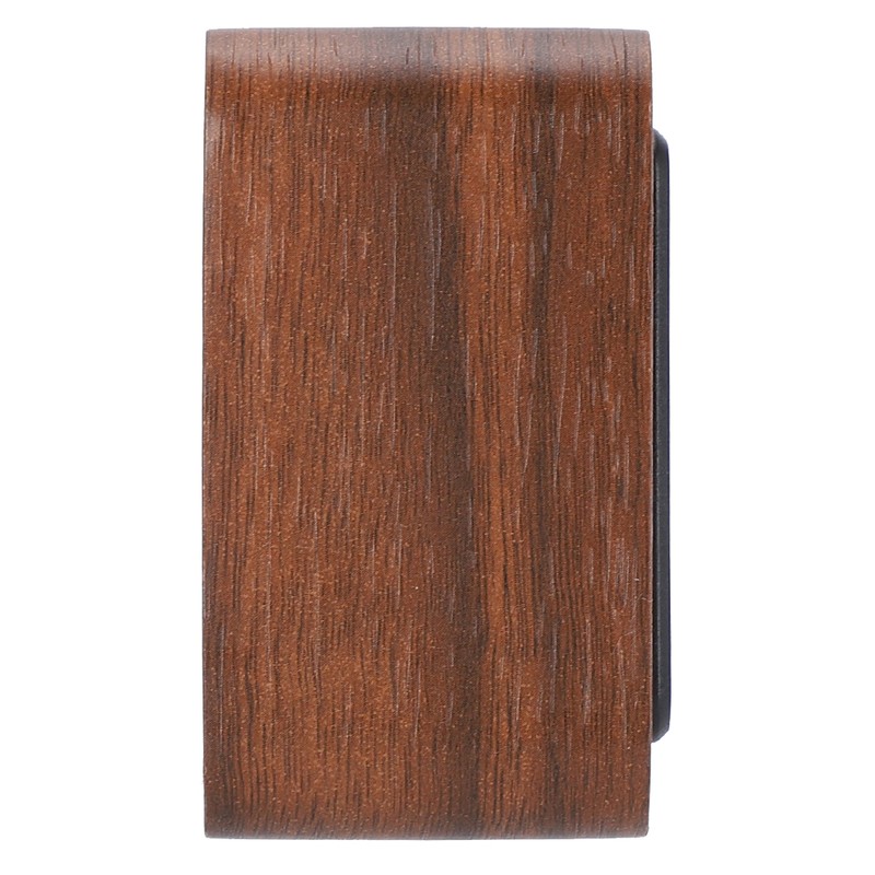 Wooden Alarm Clock LED Voice Control Desk Rectangular Brown Wood