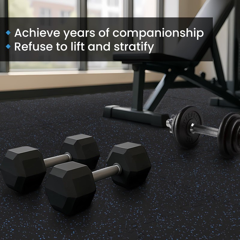 LMRSTOO 0.6” Thick 6 Tiles High Density Rubber Exercise Equipment