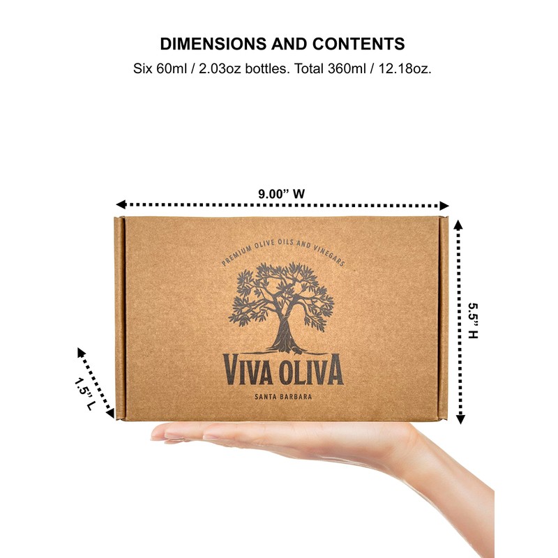 Viva Oliva Premium Aged Balsamic Vinegar Gift Set – 6-Bottle