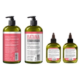 Hair Chemist Batana Strengthening 4-PC Shampoo & Conditioner Collection - Includes 33.8oz Shampoo, 33.8oz Conditioner, 7.1oz Hair Oil AND 7.1oz Scalp Stimulator -