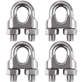 Cozihom 1/2 Inch M12 Wire Rope Cable Clip Clamp, 304 Stainless Steel, U Bolt Saddle Fastener, Pack of 4