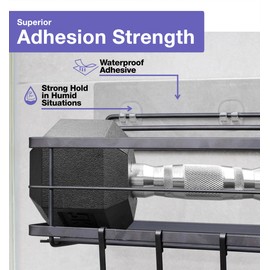 KINCMAX 2-Pack Strong Sticky Waterproof Heavy-Duty Wall Adhesives, Shower Caddy Adhesive Replacement Stickers, No-Trace Wall Adhesives Hook Strip for Shower Caddy, Kitchen Racks, Bathroom Shelf