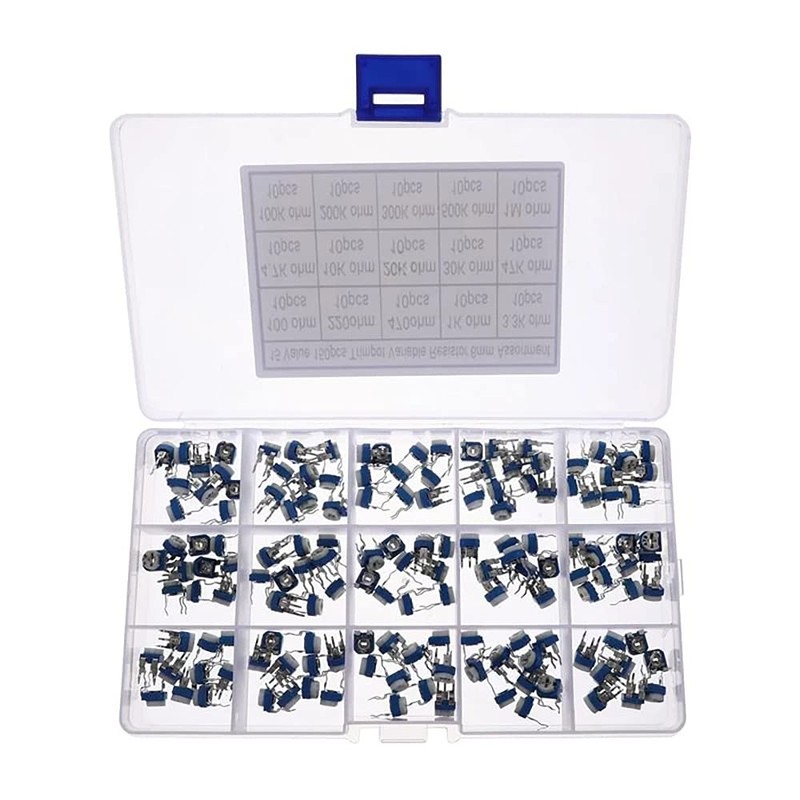 PENGLIN 150pcs Variable Resistors 100-1M ohm 15 Types 6mm Potentiometer