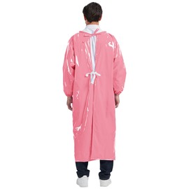 Nanxson Unisex Long Sleeve TPU Work apron Waterproof Chef Apron Overall Bib Apron Eco-friendly Smooth for Pet Grooming Dishwashing Kitchen Cooking