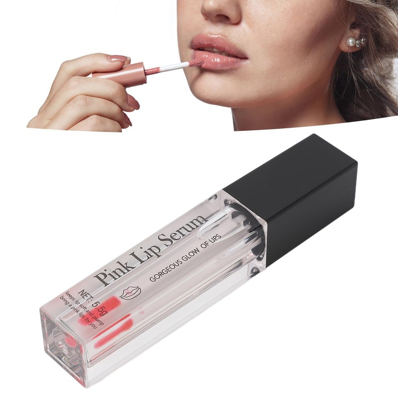 Moisturising Lip Oil, Durable Portable Pink Lip Serum for Wrinkle