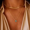 December Birthstone Necklace Water Drop Zircon Clavicle Pendant Necklaces 14K
