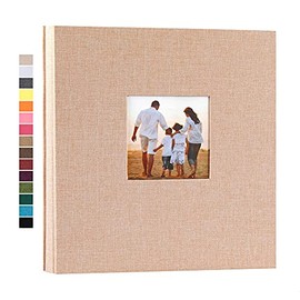potricher Linen Hardcover Photo Album 4x6 600 Photos Large Capacity for Family Wedding Anniversary Baby Vacation (Beige, 600 Pockets)