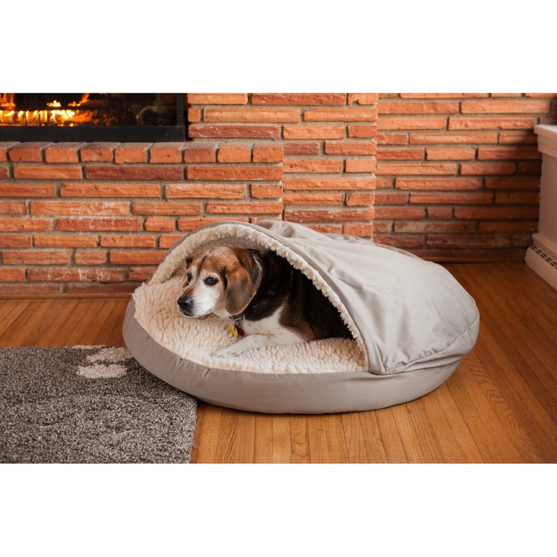 Snoozer Orthopedic Cozy Cave Pet Bed, Large, Khaki