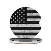 Black White American Flag Absorbent Ceramic Car Coasters for Cup