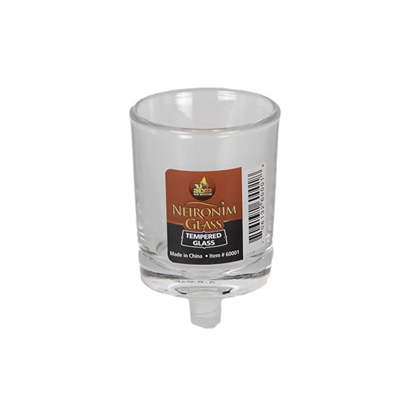Ner Mitzvah Neironim Glass Shabbos Candle Holders, Premium Quality Clear
