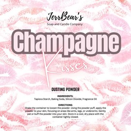 JerrBear’s Custom Body Dusting Powder - Scented - Gentle - Fine Powder Talc-Free Fragrance Moisture Cosmetic Skin Care:_Champagne Kisses