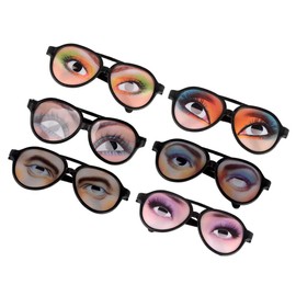 Toyvian 6pcs Funny Glasses with Eyes Party Sunglasses for Kids Adults (Random Pattern)
