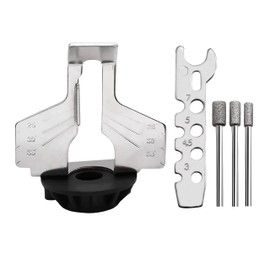 EZONEDEAL Electric Grinder Dedicated Chainsaw Sharpening Attachment Kit Rotary Tool Accessory Kit Chain Saw Blade Teeth Sharpener Attachment Angle Guide Diamond Burr Grinding Stone Files