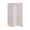 3-Panel Folding Screen Natural and White
