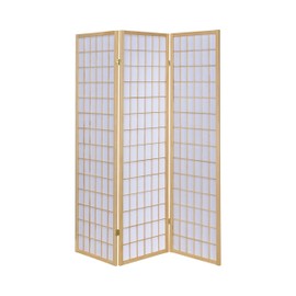 3-Panel Folding Screen Natural and White