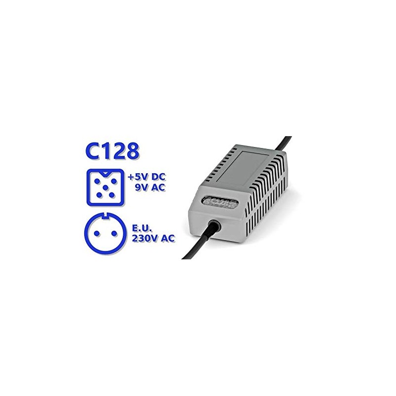 C128 Modern EU Replacement Power Supply Commodore 128, EU Plug