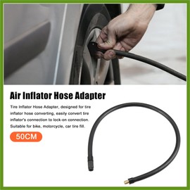 HOPESPANNER 50cm Threaded Tire Inflator Extension Hose Chuck Adapter Air Pump Tube Tire Valve Connection Pipe for Car Truck Bike MTB Copper Rubber Replace Parts Vehicle Components