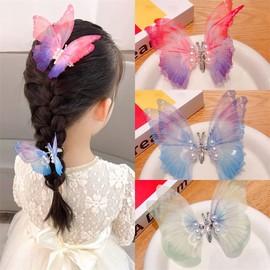 3D Butterfly Hair Clips for Girls Moving Wings Colorful Butterfly Hair Barrettes for Women Butterflies Hair Clip Butterfly Hair Accessories for Women 3Pcs Butterfly Barrette