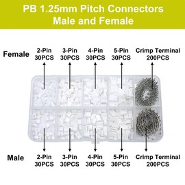 PB1.25 Male and Female Connectors and Crimp Terminal kit Compatible with Molex PicoBlade Connectors Plugs 1.25mm Pitch for Pixhawk 2.4.8 Drone Flight Controller