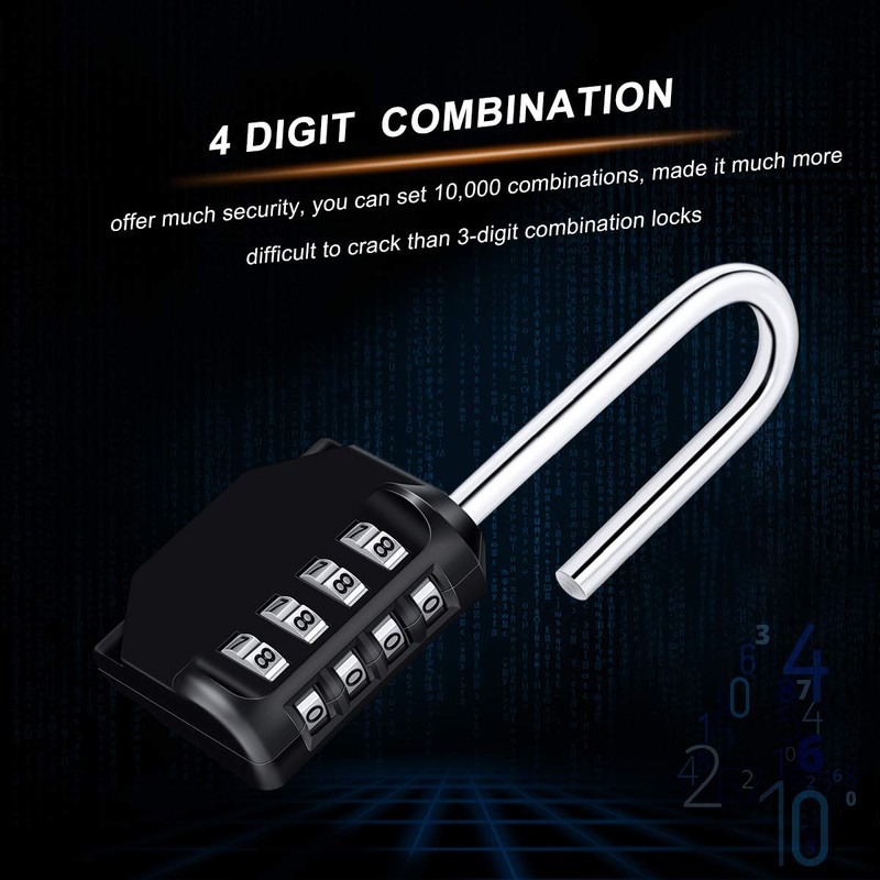 Combination Padlock, [2.6inch Long Shackle] Diyife 4 Digit Combination Lock,
