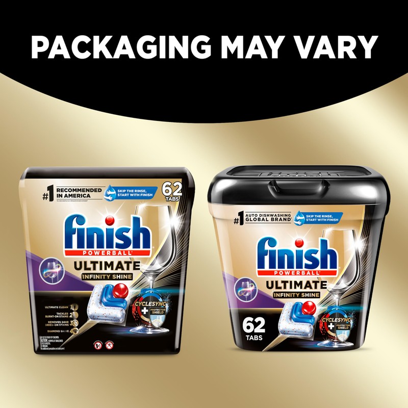 Finish Ultimate Infinity Shine Dishwasher Pods, No Pre-Rinse Dishwasher Detergent