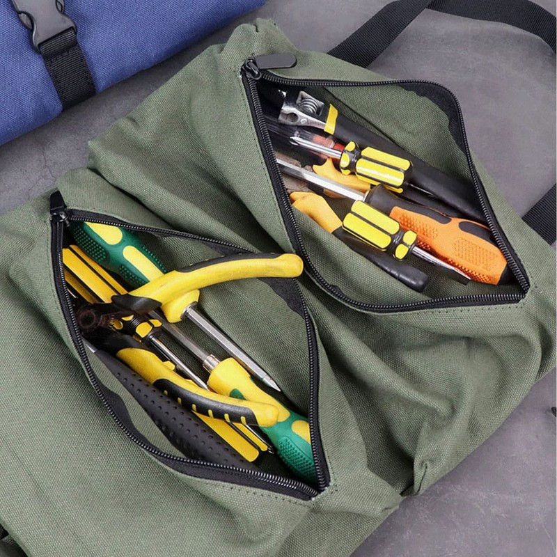 Tool Pouch with Dependable Zippers, Wrench Roll Up Tool Bag,Small