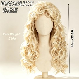 Curly Wig for Cosplay and Themed Events, Long Blonde Curly Wig with Natural Look, Light Blonde Shade for Women