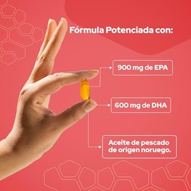 PRONAT | Omega 3 Premium Concentrado, Suplemento Alimenticio, 60 Cápsulas con 900 mg de EPA, 600 mg de DHA y Vitamina E