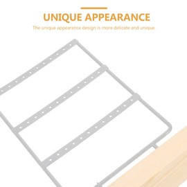 Iron Earring Organizer with 3 Layers Stud Holder Jewelry Organizer Stand Necklace Hanging Holder with Wooden Base for Women Hanging Earrings Jewelry White