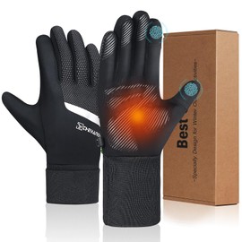 Winter Gloves Women Men, Touch Screen Gloves for Cold Weather, Lightweight Anti Slip Glove Liners, Water Resistant Windproof Warm Gloves for Running Cycling Driving