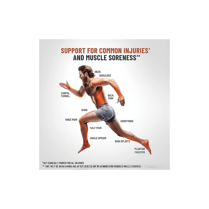 Pro Extreme Synthetic Jumbo Kinesiology Athletic Tape, 150 Count, 10”