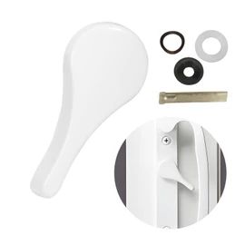 Metal Sliding Door Latch Lever, Replacement Parts for Jeld Wen Sliding Door Handle, 1-3/8 inch Pin, for Patio Door Parts Replacement, White