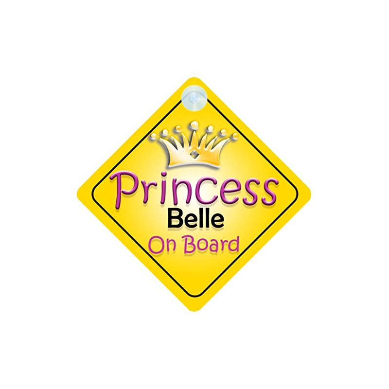 Princess Belle On Board Girl Car Sign Child/Baby Gift/Present 002