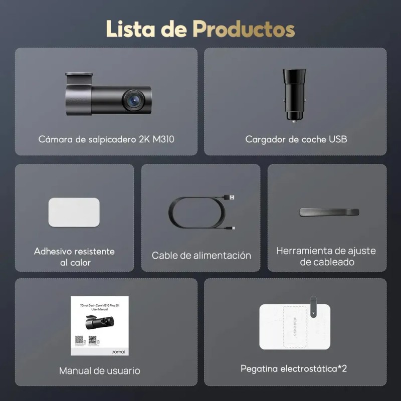Camara Para Auto M310 2k (2560*1440) 70mai, Camara Para Automovil