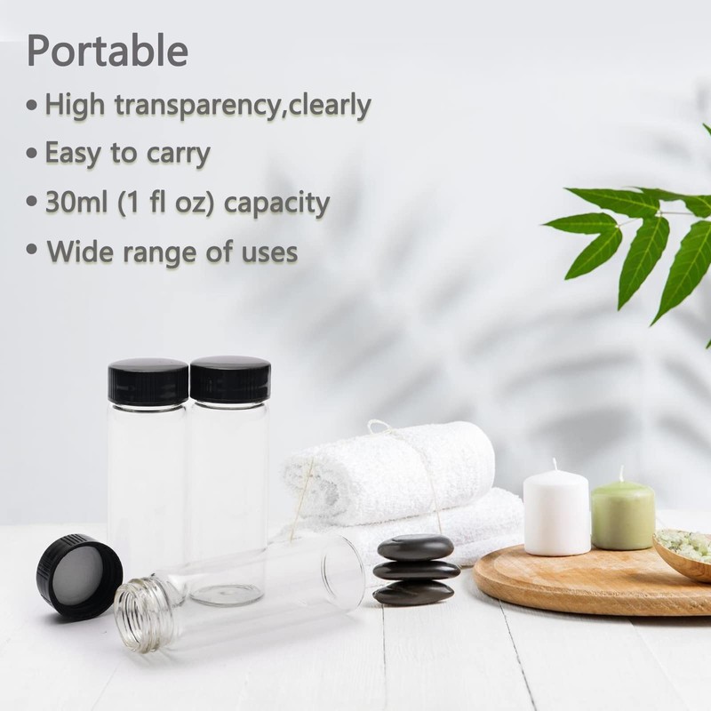 Clear Glass Lab Vials 30ml Empty Vials Bottles Liquid Sampling