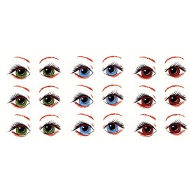 Captive Decals Eyes (9 pair) Blue Green Brown 18 pcs 3/4" Waterslide Ceramic Decals