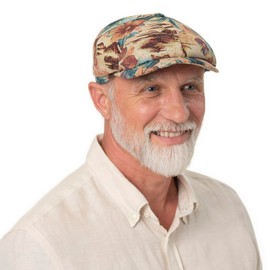 Stetson Hatteras Hawaii Jacquard Flat Cap Summer Men Women Made in Ecuador, Colourful, XL